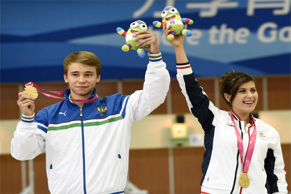 Vladimir Svechnikov wings gold medal of Nanjing 2014 Youth Olympic Games