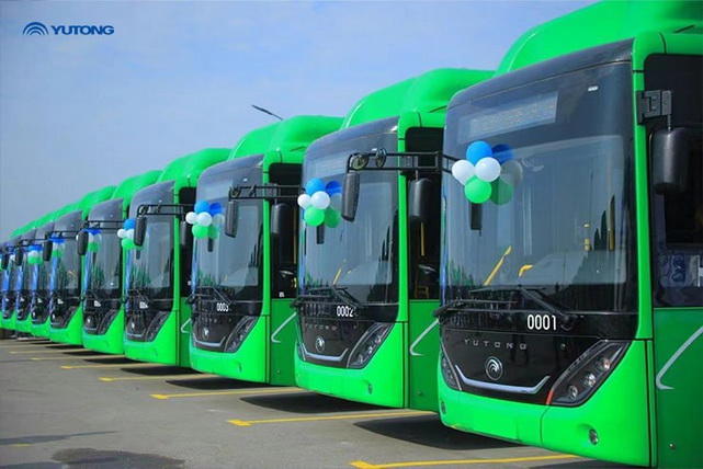 Farg‘onaga 12 ta yangi YUTONG avtobuslari keldi