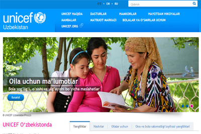 UNICEF in Uzbekistan Launches Tri-lingual Website