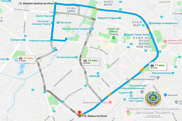 Several streets in Tashkent to be closed on 9 September