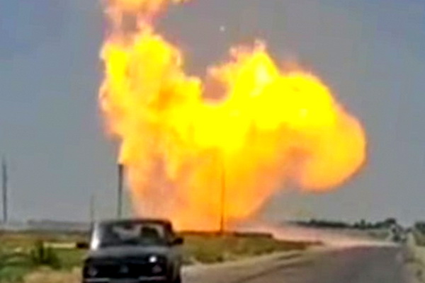 Pipeline fire in kashkadarya region caused by gas leak