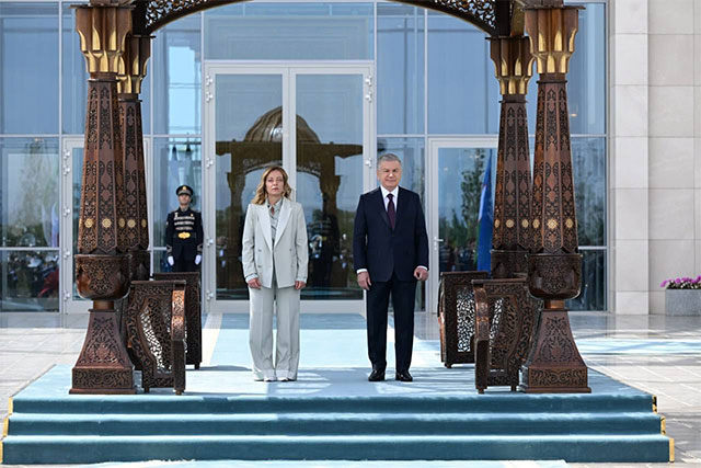 Italiya Bosh vazirini tantanali kutib olish marosimi bo‘ldi