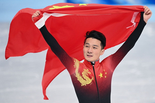 China’s ace Ren wins men’s 1,000m short-track speed skating gold at Beijing 2022