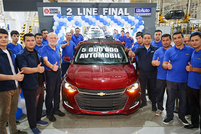 UzAuto Motors беш миллионинчи автомобилни ишлаб чиқарди — у Onix модели бўлди