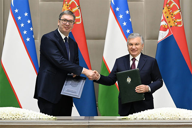 Ўзбекистон ва Сербия Президентлари Қўшма декларацияни имзоладилар