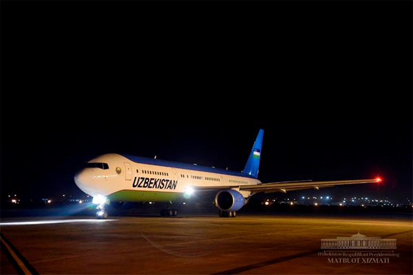 President departs for Tashkent