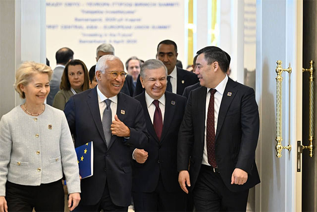 Markaziy Osiyo davlatlari va Yevropa Ittifoqi rahbarlari Orol madaniyat sammitiga oid ko‘rgazma bilan tanishdi