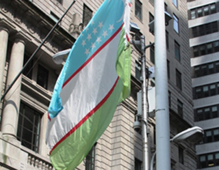 Flag of Uzbekistan raised in New York’s Wall Street
