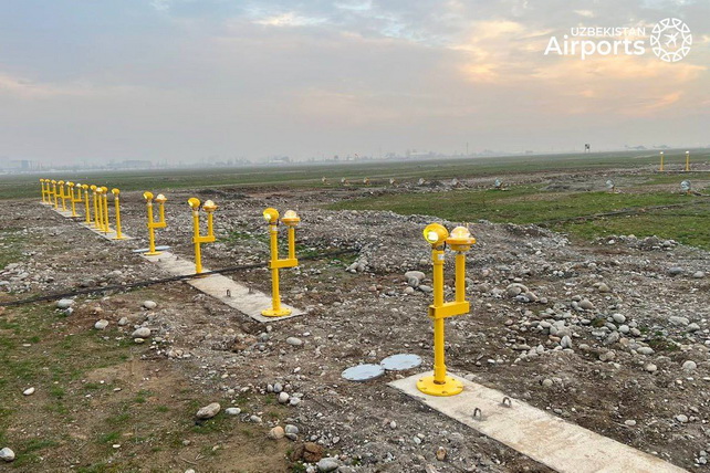 Farg‘ona aeroportiga zamonaviy yoritish uskunalari keltirildi