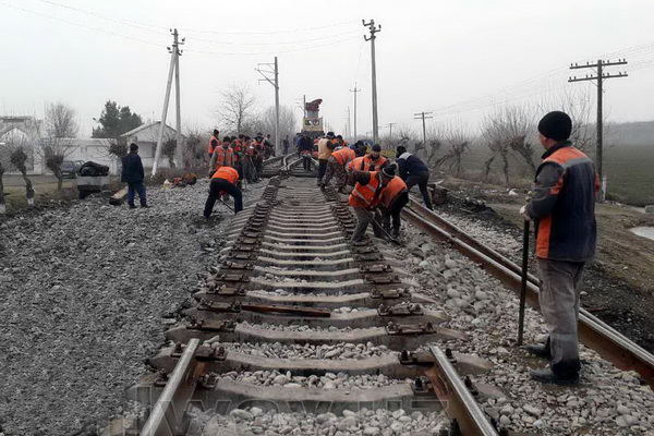 Construction works underway on railway site Pap - Namangan – Andijan