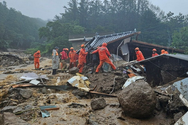 Death toll from heavy rains in South Korea rises to 40, nine more missing