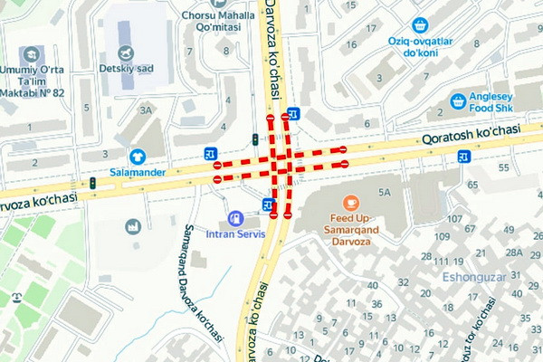 Repair work will be carried out at the intersection of Samarkand Darvoza and Karatash streets
